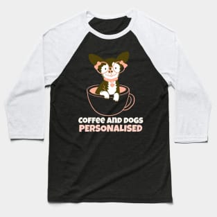 Coffee And Dogs Personalised Baseball T-Shirt